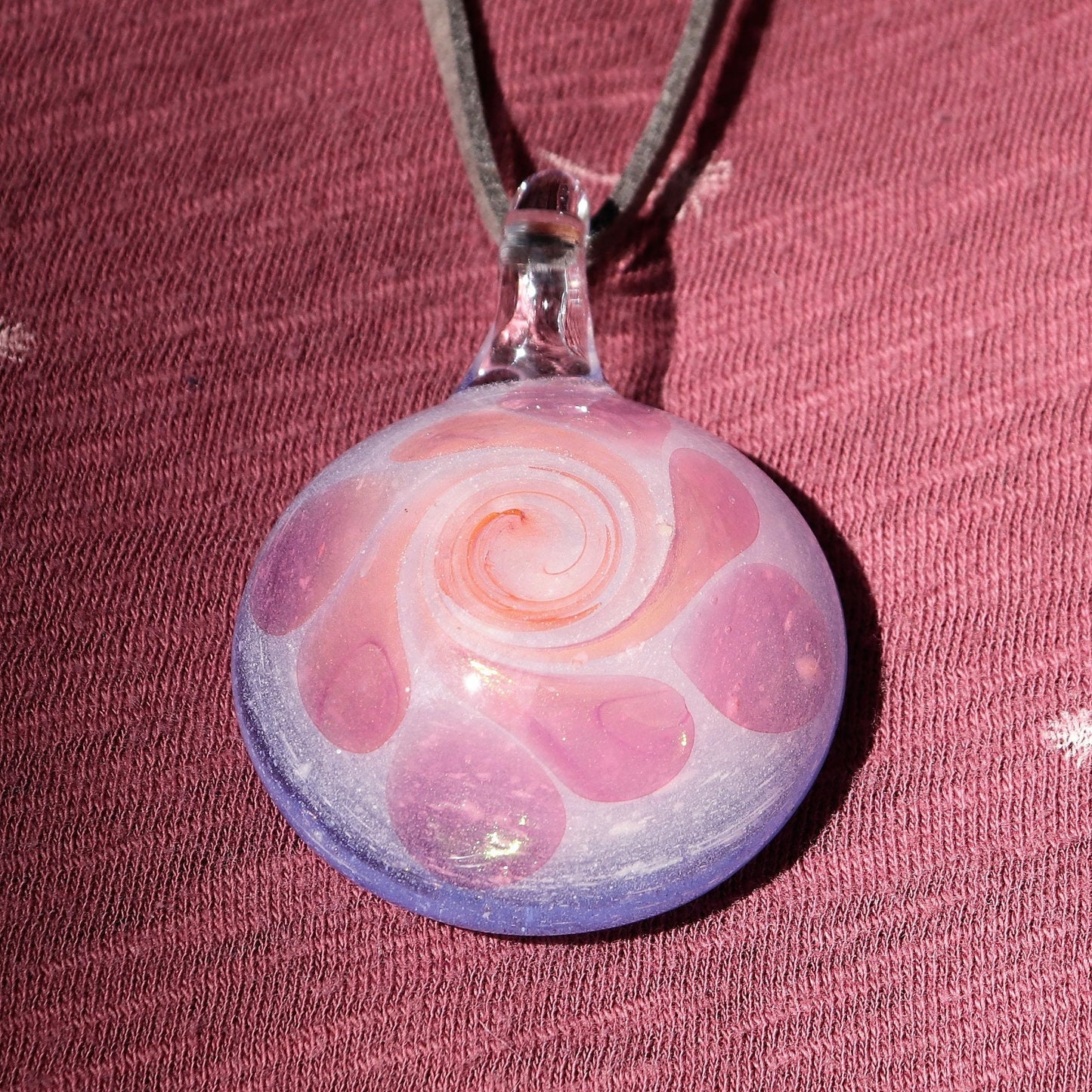 Glass Memorial Pendant 'Pretty in Pink Petals Keep Your Loved Ones Close to You Pendant for Ashes Pendant Necklace