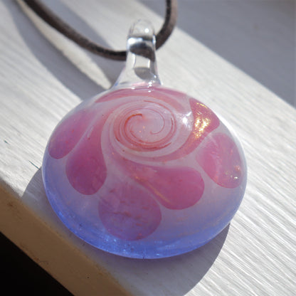 Glass Memorial Pendant 'Pretty in Pink Petals Keep Your Loved Ones Close to You Pendant for Ashes Pendant Necklace