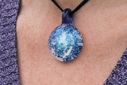 Memorial Pendant "Galaxy" Memorial Jewelry Memorial Keepsake Cremation Jewelry Galaxy Stars Memorial Pendant Gift Starry Night Glass Art