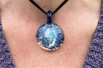 Memorial Pendant "Galaxy" Memorial Jewelry Memorial Keepsake Cremation Jewelry Galaxy Stars Memorial Pendant Gift Starry Night Glass Art