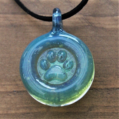 Pet Memorial Pendant "Sparkle Pawprint" Memorial Jewelry Sympathy Gift Rainbow Bridge Furry Friend Keepsake Pet Cremation Necklace