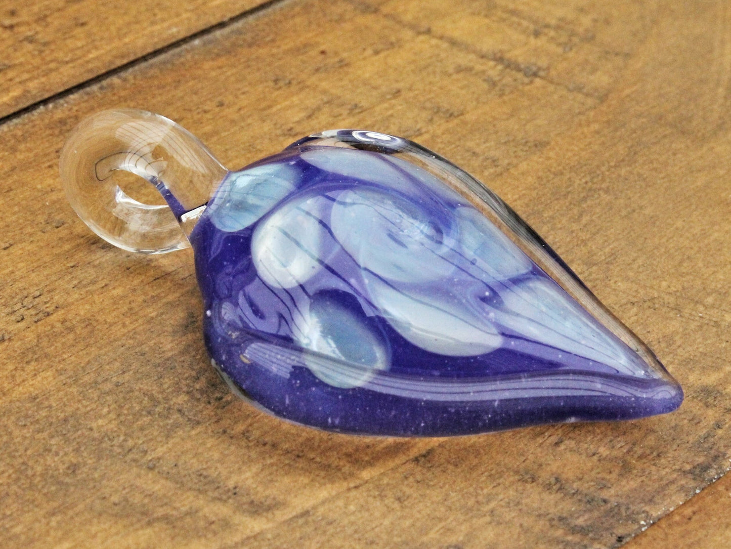 Teardrop Memorial Pendant with Silver Fumed Pattern Unique Memorial Gift Keepsake Memorial Pet Lover Gift Starry Night Glass Art