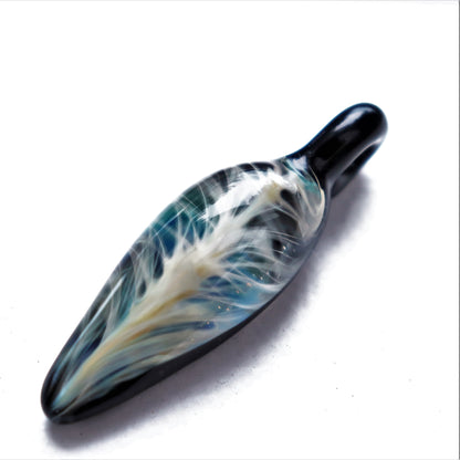 Memorial Glass Pendant "Lightning" Handcrafted Pendant Memorial Art Lightning Feather Necklace Memorial Jewelry Cremation Jewelry