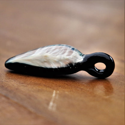 Memorial Glass Pendant "Lightning" Handcrafted Pendant Memorial Art Lightning Feather Necklace Memorial Jewelry Cremation Jewelry