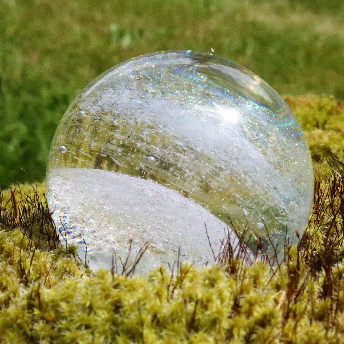 Memorial Globe "Rainbow Sparkle" Memorial Art Sympathy Gift Memorial Keepsake Pet Loss Cremation Urns Starry Night Glass Art