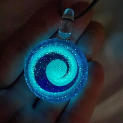 Glass Memorial Pendant "Celestial Sky" Glow in the Dark Glowing Celestial Memorial Pendant Handmade Glass Pendant Keepsake Memorial Arts