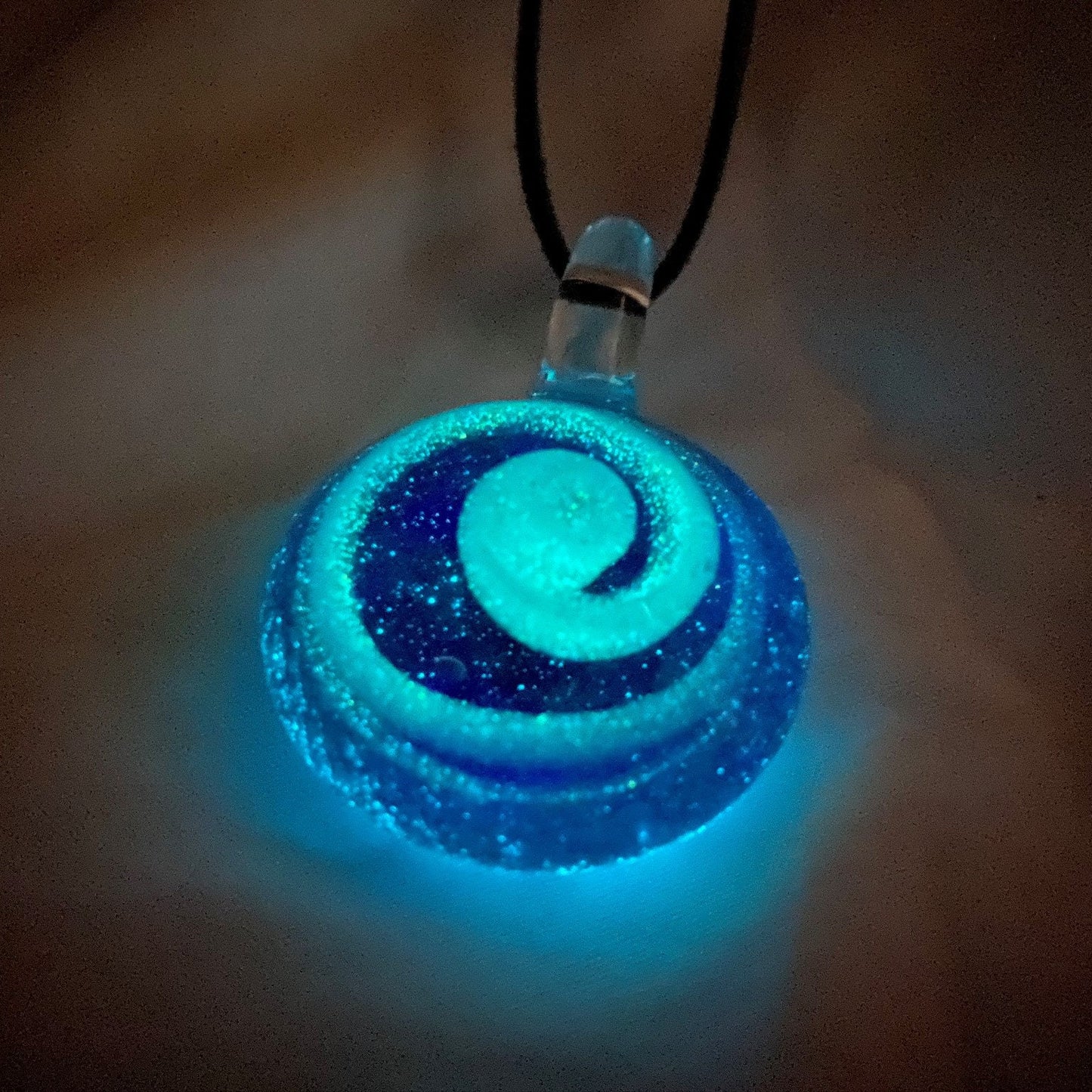 Glass Memorial Pendant "Celestial Sky" Glow in the Dark Glowing Celestial Memorial Pendant Handmade Glass Pendant Keepsake Memorial Arts