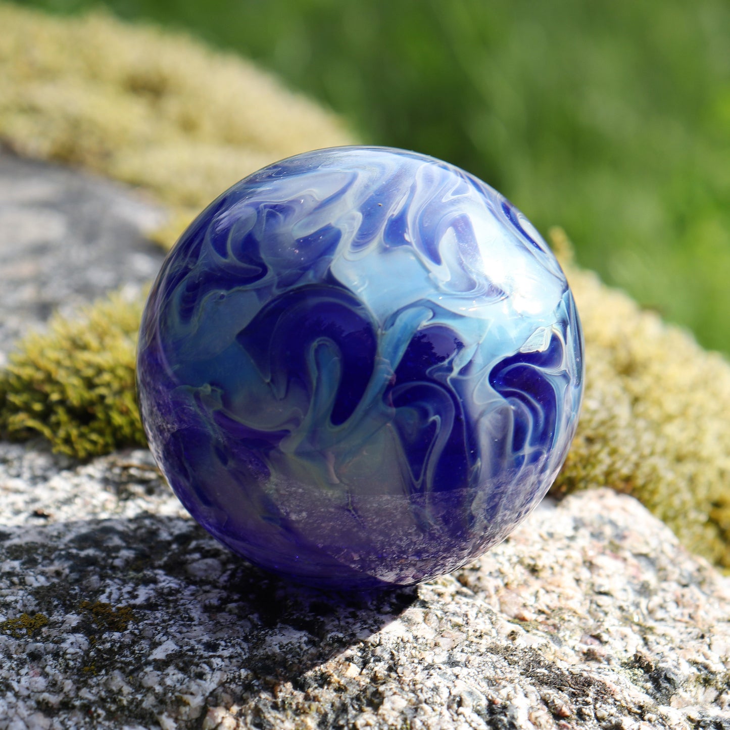 Memorial Globe "Silver Skies" Memorial Glass Art Family Gift Glass Globe with Loved One's Pet's Ashes Memorial Urn Starry Night Glass Art