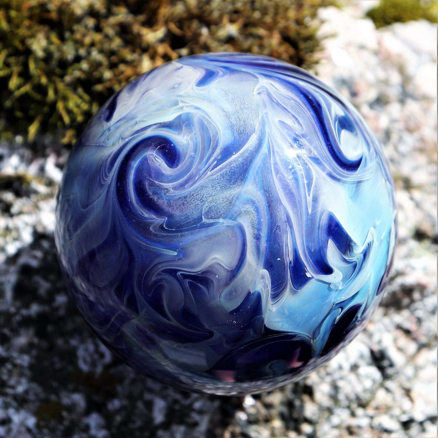 Memorial Globe "Silver Skies" Memorial Glass Art Family Gift Glass Globe with Loved One's Pet's Ashes Memorial Urn Starry Night Glass Art