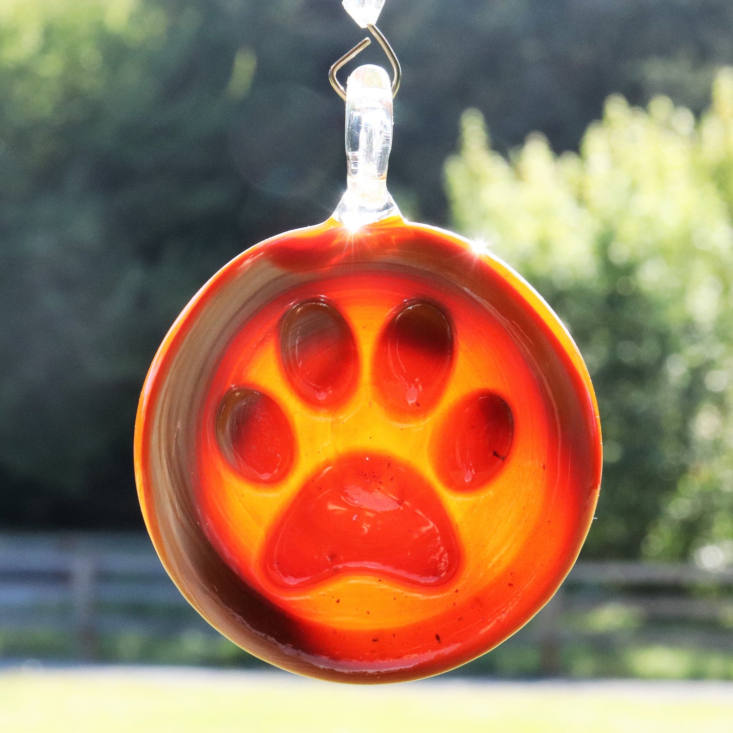 Paw Print Glass Memorial Ornament Memorial Glass Art Pet Loss Memorial Keepsake Rainbow Bridge Pet Remembrance Starry Night Glass Art