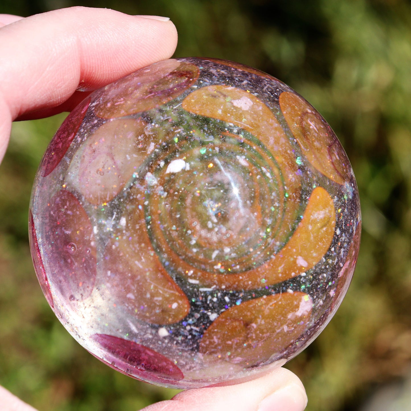 Memorial Globe "Pink Petals" Solid Glass Memorial Keepsake for a Loved One Pet Memorials Rainbow Bridge Starry Night Glass Art