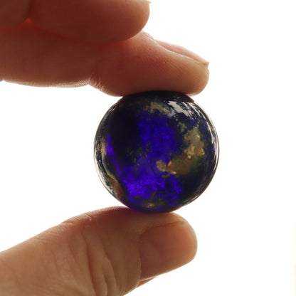 Cobalt Blue "Universe" Memorials 1"Marble & 2" Mini Globe Memorial Keepsake Globe with Ashes Handmade Lampwork Glass Globe marble