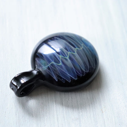 Glass "Midnight Heartbeat" Memorial Pendant Sympathy Gift Cremation Custom Glass Pendant Memorial Necklace Pendant Ashes Urn