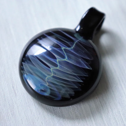 Glass "Midnight Heartbeat" Memorial Pendant Sympathy Gift Cremation Custom Glass Pendant Memorial Necklace Pendant Ashes Urn