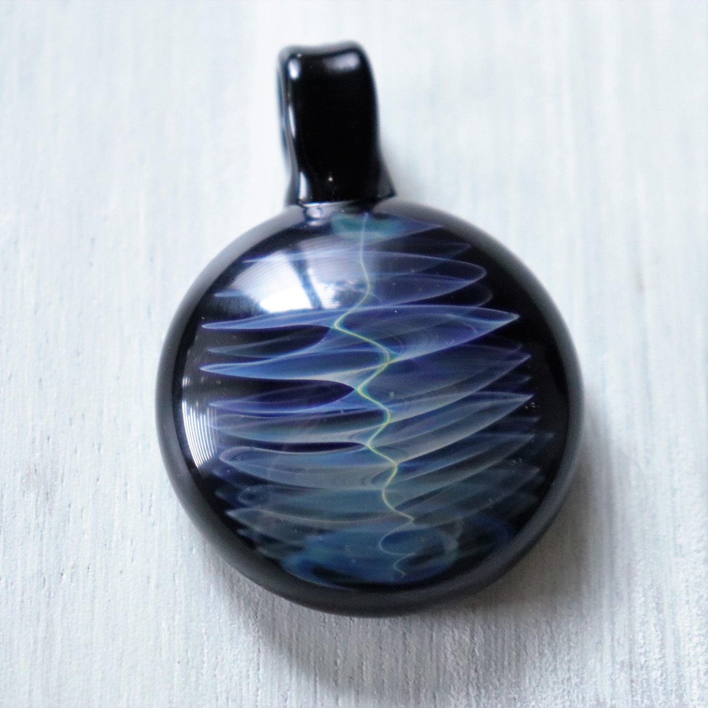 Glass "Midnight Heartbeat" Memorial Pendant Sympathy Gift Cremation Custom Glass Pendant Memorial Necklace Pendant Ashes Urn