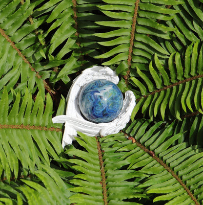 Ocean Tides Memorial Globe Ocean-Themed Memorial Tidal Wave Globe Custom Ash Glass Handmade Keepsake Memorial Glass Sphere Cremation