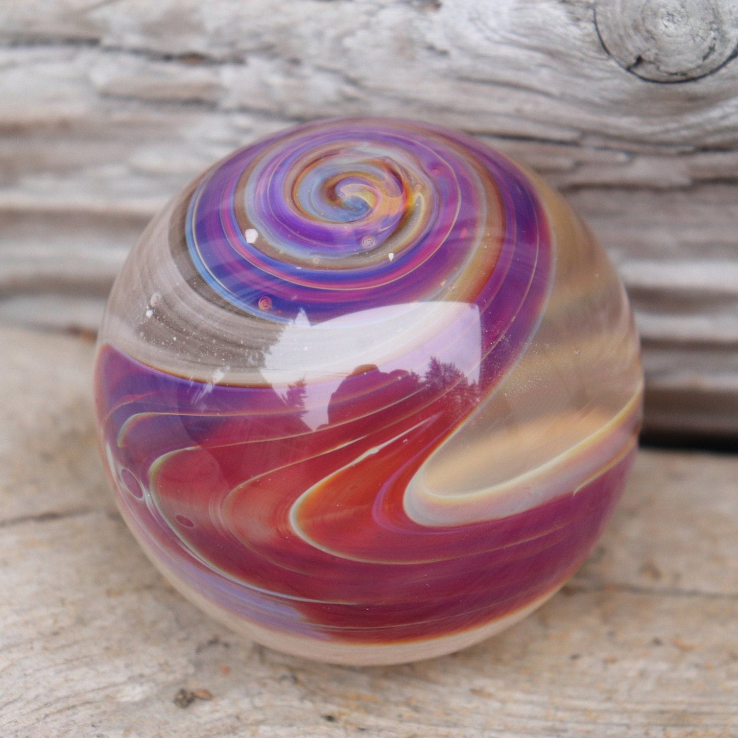 3" Large Handmade Outside Swirl Solid Glass Memorial Globe Memorial Keepsake Remembrance Globe Memorial Globe Swirl Design Urn for Ashes