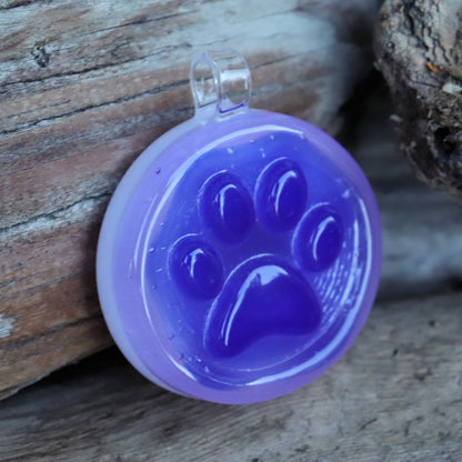 Paw Print Glass Memorial Ornament Memorial Glass Art Pet Loss Memorial Keepsake Rainbow Bridge Pet Remembrance Starry Night Glass Art