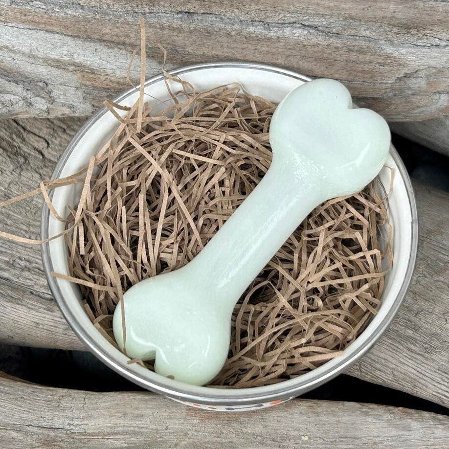 Glass Art Memorial Dog Bone Paperweight Memorial Paperweight Glass Dog Bone Keepsake Bone Shape Decor Dog Remembrance Glass Keepsake