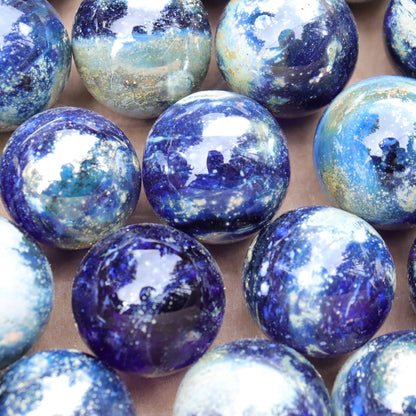 Cobalt Blue "Universe" Memorials 1"Marble & 2" Mini Globe Memorial Keepsake Globe with Ashes Handmade Lampwork Glass Globe marble