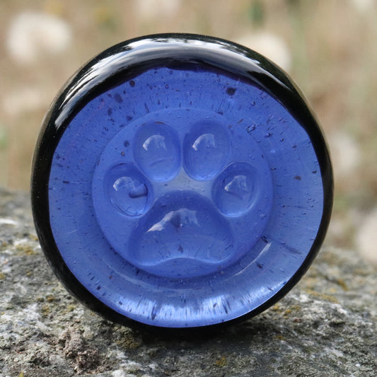 P K-9 Fallen Officer Memorial K9 Officer Police Dog Memorial Paw Print Glass Paperweight Dog Ashes Memorial Paw Print Keepsakes