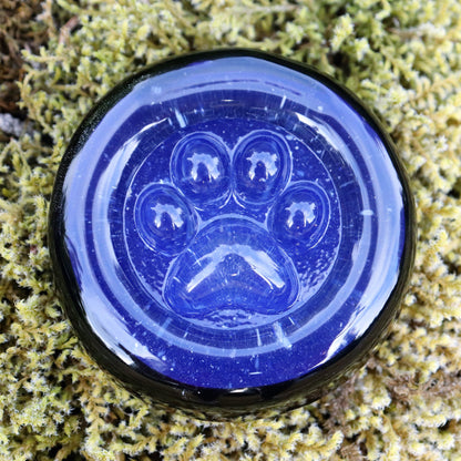 P K-9 Fallen Officer Memorial K9 Officer Police Dog Memorial Paw Print Glass Paperweight Dog Ashes Memorial Paw Print Keepsakes