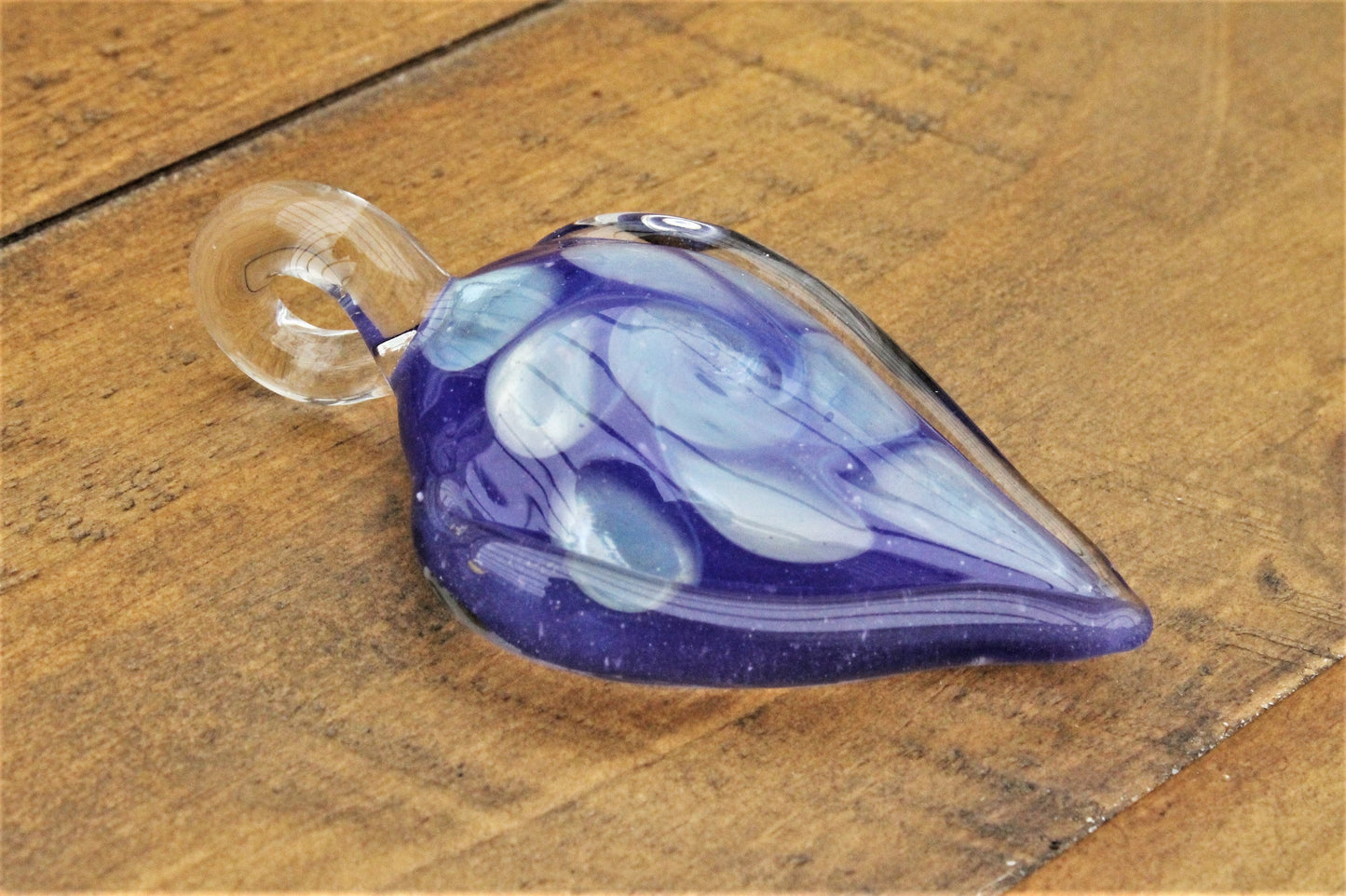 Teardrop Memorial Pendant with Silver Fumed Pattern Unique Memorial Gift Keepsake Memorial Pet Lover Gift Starry Night Glass Art