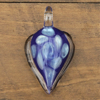 Teardrop Memorial Pendant with Silver Fumed Pattern Unique Memorial Gift Keepsake Memorial Pet Lover Gift Starry Night Glass Art