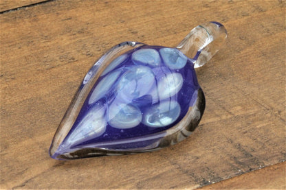 Teardrop Memorial Pendant with Silver Fumed Pattern Unique Memorial Gift Keepsake Memorial Pet Lover Gift Starry Night Glass Art